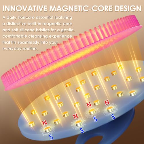 INNERNEED Magnetic Silicone Body Scrubber, Hygienic Shower Brush, Purple | Gentle Exfoliating & Deep Cleansing Body Brush for Daily Shower, Skin Vitality - color: Purple