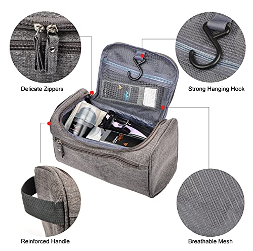 Vercord Mens Toiletry Bag Wash Travel Small Shaving Dop Kit Shower Bathroom Ditty Hygiene Bag Frosted Grey - color: Frosted Grey