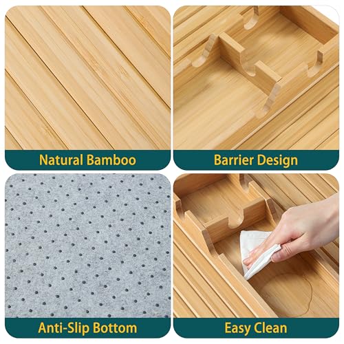 Bamboo Couch Cup Holder Arm Tray Table，Foldable Couch Drink Holder Armrest Table，Sofa Arm Rest Tray，Flexible Arm Chair Table Tray Recliners for Drink,Cups, Snacks, Phone, Remote (Bamboo) - color: Bamboo