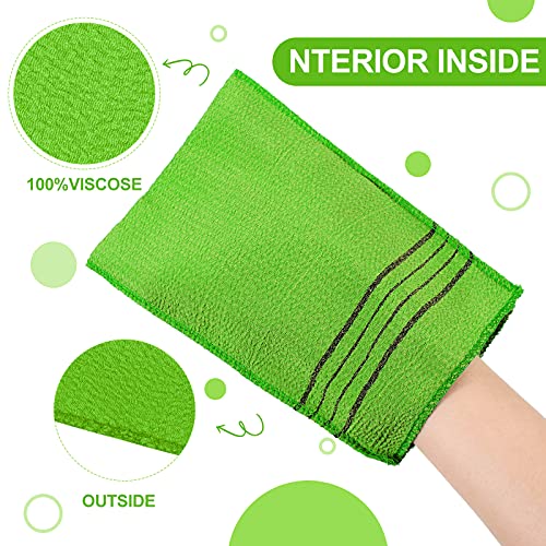 Tatuo 12 Pack Korean Exfoliating Mitt & Cloth, Viscose Rayon Dead Skin Remover Washcloth, Multi Color Body Scrub Towel for Shower Spa Travel(Small,Yellow, Green, Blue, Pink) - color: Yellow, Green, Blue, Pink, size: Small