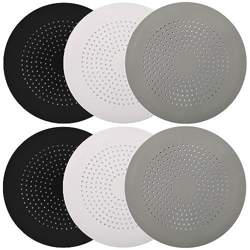 6-Pack Drain Hair Catcher Durable Silicone Hair Stopper Shower Drain Covers Easy to Install and Clean Suit for Bathroom Bathtub and Kitchen - color: 2black/2white/2grey