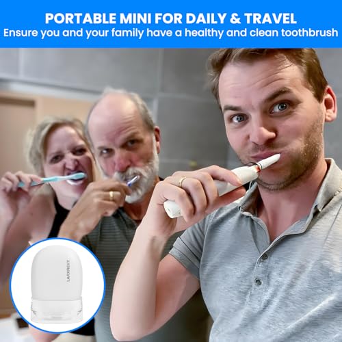 Toothbrush Cleaner Case - Toothbrush Covers with Holder - Portable & Rechargeable Travel Home Toothbrushes Cleaner Case - Fits All Manual or Electric ToothBrushes(White) - color: White