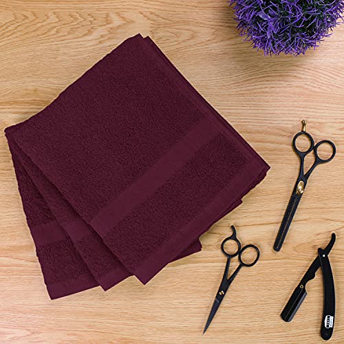 Utopia Towels, Salon Towel, Pack of 24, Not Bleach Proof, 16 by 27 Inches, Highly Absorbent Cotton Towels for Hand, Gym, Beauty, Spa, and Home Hair Care, Burgundy - color: Burgundy, size: 24 Pack