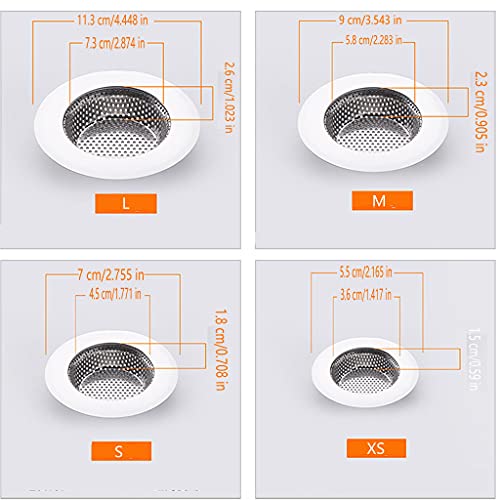 Drain Hair Catcher,Drain Stoper,Shower Drain Cover for Bathtub, Kitchen Sink Strainer, Stainless Steel Bathroom Sink, Drain Stopper with (4 PCS,2.1 in to 4.5 in) - color: 4 Pcs,2.1 in to 4.5 in