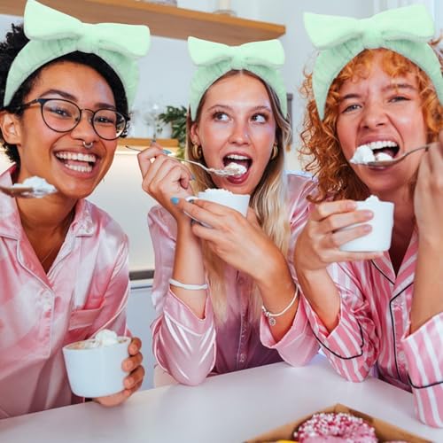 Semato Bachelorette Party Favor Set Bride and Bridesmaid Spa Headband Skincare Headbands for Women Gifts and Party Supplies (green) - color: green