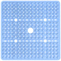 Large Square Shower Mat 27 x 27 Inch Light Blue, Non Slip Shower Bathtub Mats for Inside Shower with Big Suction Cups Drain Holes, Anti Slip Bathroom Floor Stall Mats, Easy Clean, BPA-Free - color: Light Blue