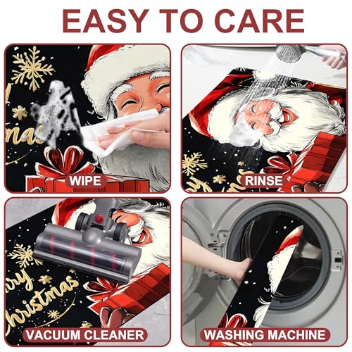 Identiy Christmas Bath Mat, Cute Funny Christmas Santa Bathroom Rug, Soft Super Absorbent Machine Washable Quick Dry and Non-Slip Bathtub Mat for Tub Shower Bathroom Floor 17"x29.5" - color: Cute Funny Christmas Santa