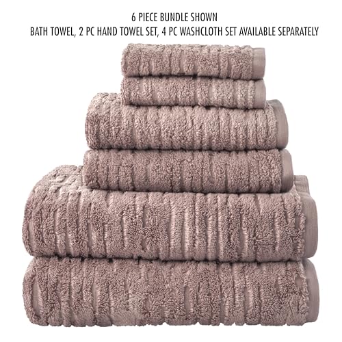 SKL Home CloudSoft 100% Cotton Luxury 6-Piece Towel Set, 600 GSM, Ultra Plush & Absorbent - 2 Bath Towels, 2 Hand Towels, 2 Washcloths, Clay - color: Clay, style: 6-Piece Towel Set