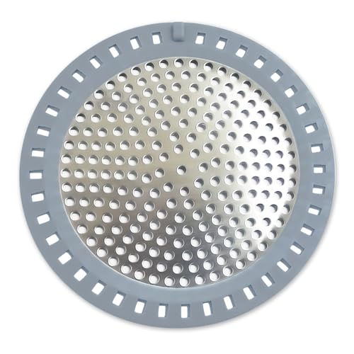 Huntonry Drain Hair Catcher, Shower Hair Drain Catcher, Shower Drain Cover, Bathtub Drain Strainer, Tub Hair Catcher, Bathroom Sink Strainer Hair Trap Filter, Bathroom Drain Defender, Flat, Round - color: Silver