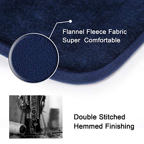 H.VERSAILTEX Bath Mat Memory Foam Set Bathroom Rug Set Flannel Velvety Bath Mat Luxury Extra Soft and Absorbent Non Slip Rugs for Bathroom/Bedroom Washable(2 Pack- 20"x 32"/ 17"x 24", Navy) - color: Navy, size: 20" x 32" Plus 17" x 24"