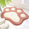Molesun Paw Shaped Bath Mat, Cute Bathroom Rug Non-Slip, Soft Microfiber Water Absorbent Thick Shower Rug, Machine Washable Bath Rug for Bathroom Bedroom, Pink, 17x23 - color: Pink