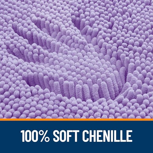 OLANLY Toilet Rugs U-Shaped 20x20, Extra Soft Absorbent Chenille Contour Bathroom Rugs for Toilet, Dry Quickly, Machine Washable, Non-Slip Bath Mat, Lavender - color: Lavender, size: 20" X 20" Contour Rug