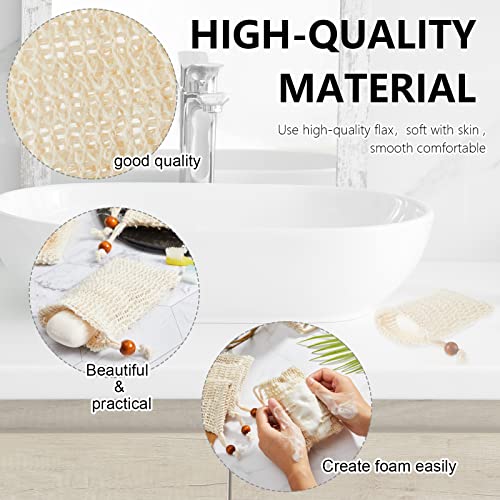 Cunhill 40 Pack Soap Saver Bag Exfoliating Soap Pouch with Drawstring Bar Wooden Bead Foaming and Drying Exfoliating Net for Bath and Shower (3.5x5.5 Inch) - size: 3.5x5.5 Inch
