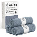 Yiclick Exfoliating Washcloth Towel- Exfoliating Body Scrubber Exfoliator, Back Scrubber for Shower Bath, Exfoliate Rags Wash Cloths, Loofah Lufa Sponge, Body Scrub & Exfoliation Women Men - color: Silver