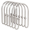 AmazerBath Shower Curtain Hooks, Nickel Shower Curtain Hooks Rust Proof, Non-Slip Simple Double Hook Shower Curtain Hooks for Shower Curtain, Sturdy Shower Curtain Rings, 12Pcs - color: Nickel, style: Minimalist
