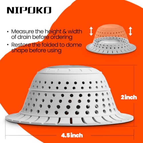 Shower Drain Hair Catcher - Bathtub Drain Cover Foldable Silicone，Shower Drain Protector for Pop-Up and Regular Drains of Shower,Tub, Bathroom, Sink,Grey - color: Gray