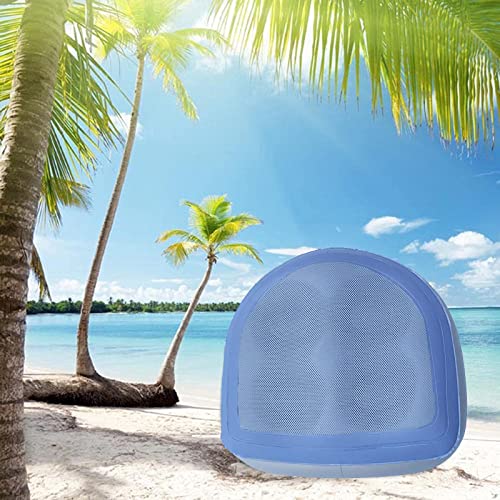 Inflatable Hot Tub Seat Booster with Suction Cups & Mesh Cover, Dual Use Inflatable Hot Tub Cushion Seat, Non Slip Blow Up Pillow Hot Tub Chairs Accessories for Adults Elderly Spa Bathtub - color: Blue