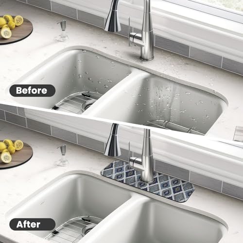 Boho Retro 15" X 5.5" Kitchen Sink Splash Guard Faucet Faucet Guard Draining Mat Sink Splash Guard Faucet Kitchen Bathroom - color: Boho Retro