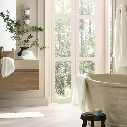BOLL & BRANCH Turkish Ribbed Bath Mat - Cream - 100% Organic Turkish Cotton - Plush Absorbent Quick Dry Luxury Bathroom Mat with Ribbed Texture - Soft Underfoot Spa Comfort - color: Cream, style: Ribbed