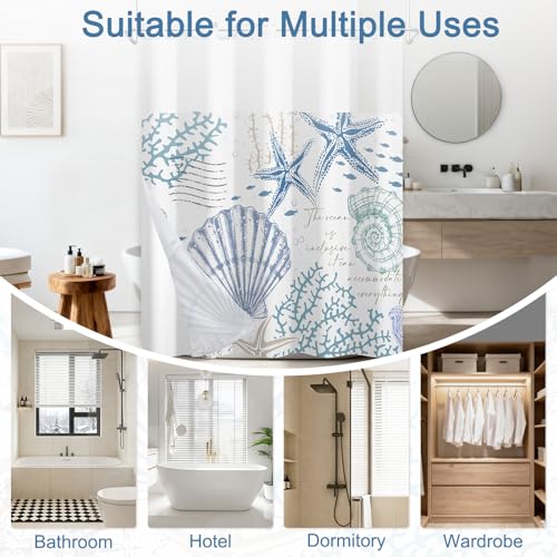No Hook Shower Curtain with Snap in Liner, Waterproof Ocean Shower Curtain with Mesh Top Window and Weighted Hem, Coastal Underwater Seascape Summer Shower Curtains for Bathroom, 71"W x 74"L - color: Underwater Ocean