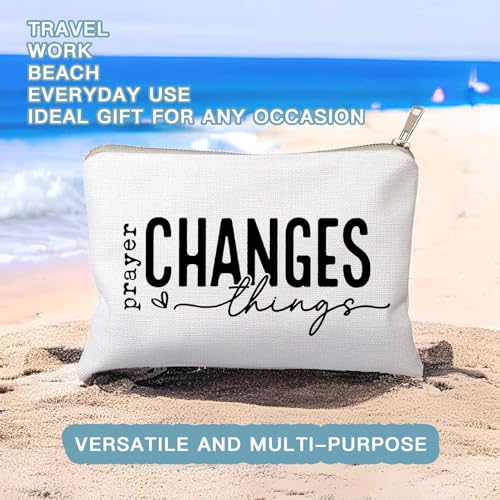 Prayer Changes Things Makeup Bag Christian Worthy You Matter Travel Bag Religious Faith Makeup Case Bible Verse Cosmetic Bag Sister Christian Gift Toiletry Bag Gift - color: Prayer Changes Things