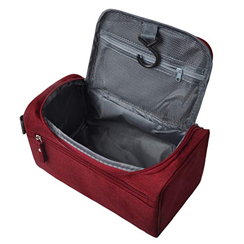 Vercord Mens Toiletry Bag Wash Travel Small Shaving Dop Kit Shower Bathroom Ditty Hygiene Bag Frosted Burgundy - color: Frosted Burgundy