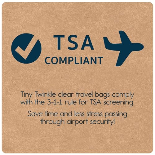 Tiny Twinkle Diaper Bag Organizing Pouches|3 Pack Mess-Proof Clear Front Travel Organizer Bags&TSA Approved Toiletry Bag Set for Baby and Mom Essentials - color: Shine