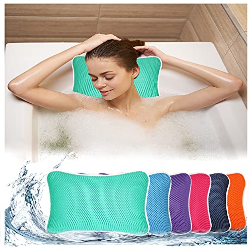 Bathtub Bath Pillow - Spa Pillow with Headrest Cushion - Hot Tub Pillow - Neck and Head Rest Support for Bath or Shower - Bath Stuff Accessories(New Green) - color: New Green