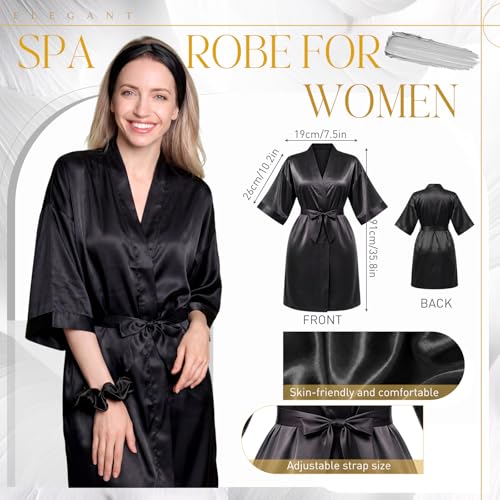 Twistover 16 Pcs Birthday Gifts for Women: Luxury Robe & Blanket Spa Gift Basket for Women -scented Candle, Mug, Notebook, Pillowcase & Spa Accessories(Black) - color: Black