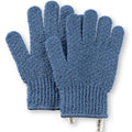 MainBasics Deep Exfoliating Bath Gloves, Blue, 1 Pair | Heavy-Textured Nylon, Shower Scrub, Dead Skin Removal, Machine Washable - color: Pigeon Blue