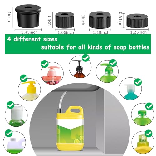 Sink Soap Dispenser Extension Tube Kit with 47" Upgraded Check Valve, Premium Under Counter Soap Dispenser Tube for Kitchen Sink, Powerful Suction, No More Refilling Tiny Bottle