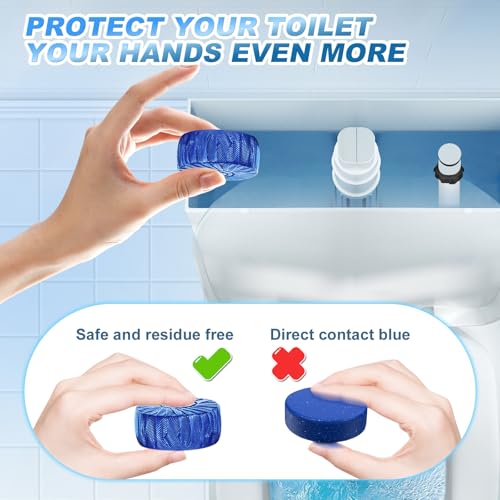 KIISIISO Multipurpose Bathroom Cleaners, 54 Pack Commercial & Household Toilet Bowl Cleaners, Blue Toilet Bowl Tablets Drop in Tank, Janitorial Deodorizers - size: 1 Count (Pack of 54)