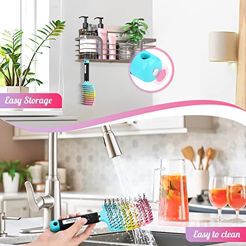 Curved Vented Paddle Brush - Faster Blow Drying, Detangling for Women & Men, Professional Styling for Wet, Curly, Thick or Straight Hair (colourful) | Professional Styling Detangling for Wet, Curly, Thick, Straight Hair, Remove Knots & Reduces Breakage -