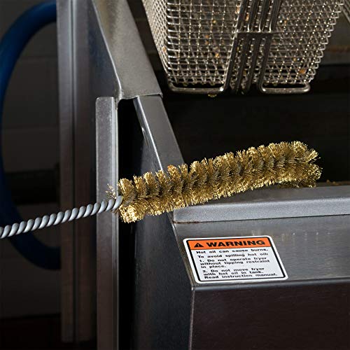 27" Deep Fryer Cleaning Brush – Straight High-Temp Commercial Kitchen Tool - Heavy Duty Brass Bristles - Heat Resistant to 750F for Food Debris - Deep Fryer Cleaner Made in USA by FryOilSaver Co. B52C - style: Straight