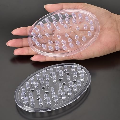 4 Pieces Plastic Soap Dish Clear Bar Holder Tray Self Draining Soap Saver with Holes Soap Container for Bathroom Counter, Kitchen