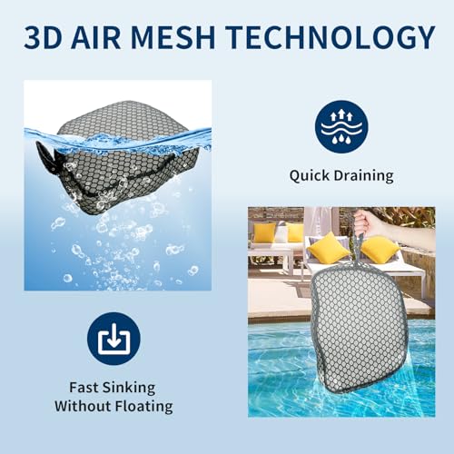 Hot Tub Booster Seat, Weighted SPA Booster Seat Cushion for Adults, 3D Air Mesh Hot Tub Seat Accssories with Non-Slip Micro Dot Bottom,Indoor or Outdoor Quick Dry Hot Tub Pillow (2 Pack-Grey) - style: 2 Pack-Grey
