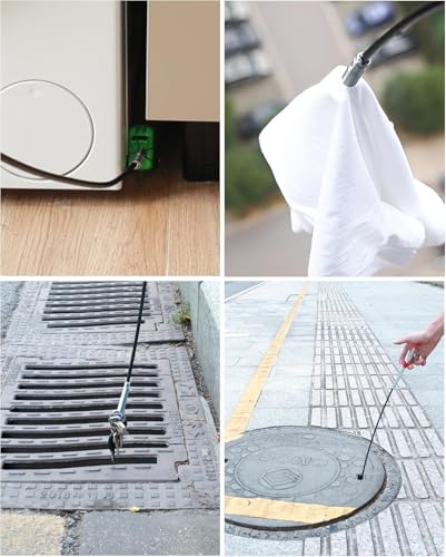 Drain Snake, Unclog Drain Tool for Bathroom Sink, Shower, Bathtub, Car & Tight Spaces,Flexible Sink Snake Drain Cleaner Tool Set, Sink Declogger, Hair Puller from Drain (63" Ball) - color: 63" Ball