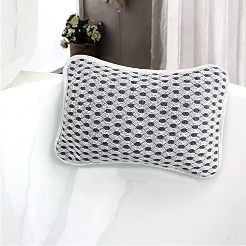Luxury Bath Pillows for Tub, Slip Resistant Waterproof Bath Pillows for Tub Neck and Back Support with 2 Strong Suction Cups, Relaxing Spa Essentials - color: Grey3