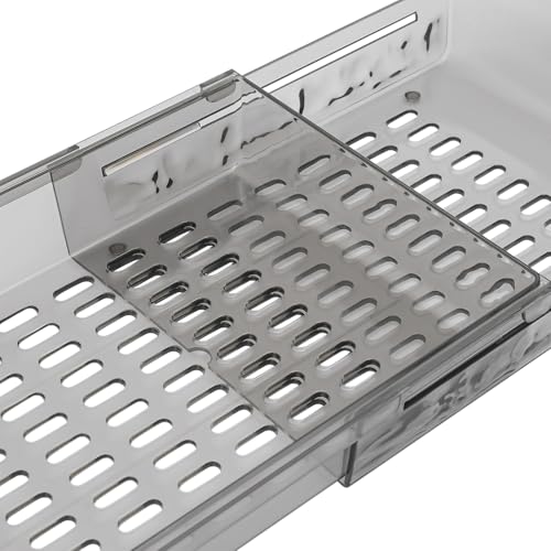 Bathtub Caddy Tray for Luxury Bathroom Bath Tub Table Tray Shelf for Shower Adjustable Expandable Bath Trays Clear Gray