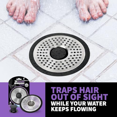 ShowerShroom SHSULT755 Ultra Revolutionary Shower Hair Catcher Drain Protector, No Size, Stainless - color: Stainless