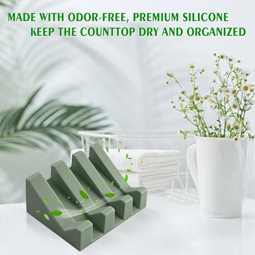 Soap Dish Holder for Shower with Suction Cup, Silicone Soap Holder & Saver Self-Draining Bar Soap Dish Keeps Soap Dry for Bathroom, Kitchen, Bathtub (Green,3-Pack) - color: Green,3-pack