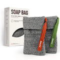 ZOMCHI Soap Saver Bags for Bar Soap, 2 Pack, Deep Texture Grey | Nylon Mesh Helps Create Rich Lather, Hanging Loop, Quick Drying Design, Roomy Pouch For Bath And Shower Routines - style: Deep Exfoliating