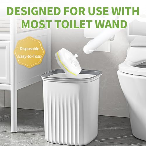 60 Count Toilet Wand Refills for Clorox and Most Named Wand, Lemon Scent | Disposable Toilet Brush Heads, Toilet Bowl Cleaner, Pre-Loaded Cleaning Formula, Lemon Scent, Bathroom Cleaning Supplies - size: 1 Count (Pack of 60)