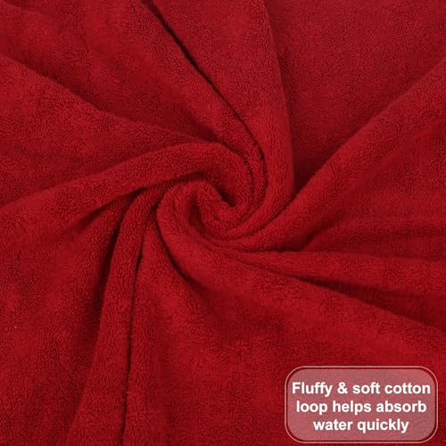 GOLD TEXTILES Premium Hand Towels for Bathroom -100% Ring Spun Cotton (Red,4 Pack, 16x30 Inches) Luxury Soft Absorbent & Quick Dry, Bathroom Hand Towel Perfect for Hotel, Salon, Gym & Spa - color: Red, size: 4 Pack 16x30