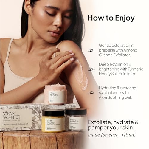 COBA'S DAUGHTER Luxury Mini Spa Gift Set for Women – 3-Piece Body Care | Birthday & Mother's Day gift for her | Honey Turmeric, Almond Orange & Aloe Vera | Travel-size Self Care - style: Mini Ritual Set