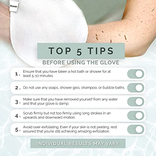 Wildpier Beauty Deep Exfoliating Glove - Biodegradable Viscose, Body Exfoliator Improves Skin Texture, Exfoliating Face Scrub Reduces Acne, Dead Skin Remover for Body, Body Scrubber Exfoliator - style: White