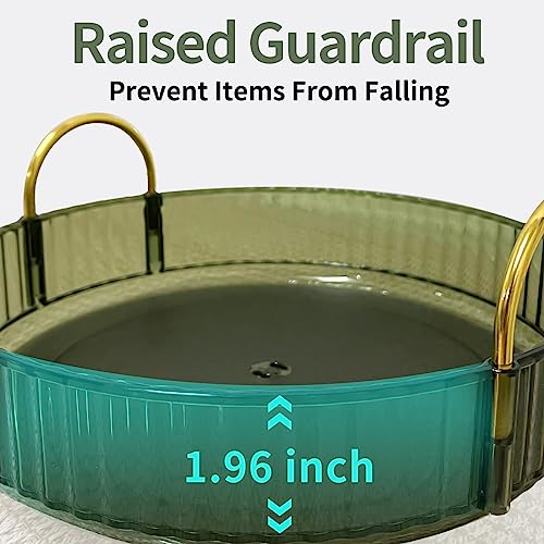 Asayuee 360 Rotating Makeup Organizer for Vanity,2 Tier Large Capacity Skincare Organizers,Bathroom Counter Organizer, Spinning Perfume Organizer & Vanity Organizer (Green-2 Tier) - color: Green, size: 2 Tier