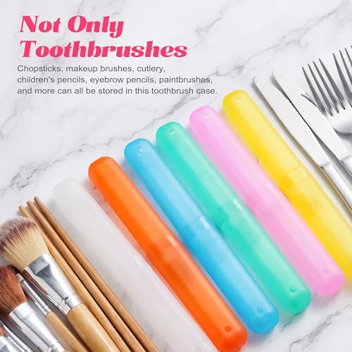 Toothbrush Holder Bulk, 6-Color Plastic Toothbrush Holder, Individually Packaged for Easy Daily Travel, Suitable for Travel, Home, and School (120-PACK)