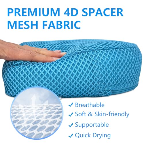 REEZEIVI Hot Tub Booster Seat for Adults,5 Inch Thick SPA Cushion,Weighted Hot Tub Cushion with Non-Slip Bottom,Quick Dry Spa seat,Washable 3D Mesh,Inflatable Hot Tub,Pool, Bathtub (Bue) - color: Bue