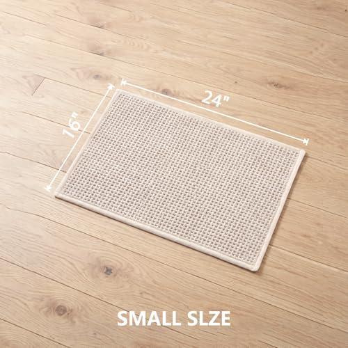 Bathroom Rugs Non Slip Washable, Super Absorbent Thin Bath Mat for Small Quick Dry Low Pile Bathroom Rug, (Khaki, 24″x16″) - color: Khaki, size: 1'4" x 2' (24″x16″)